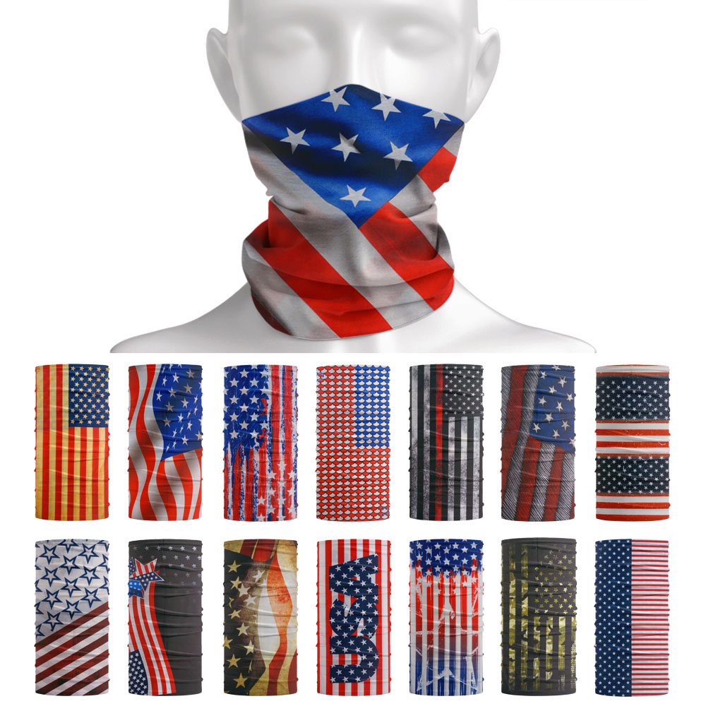 Cycling Gear Man - Usa Vlag Patroon Zon Beschermende Sjaal