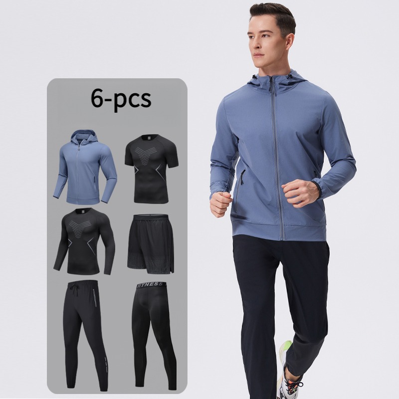 Cycling Gear Man - 6-delige sportkledingset voor heren met capuchon,