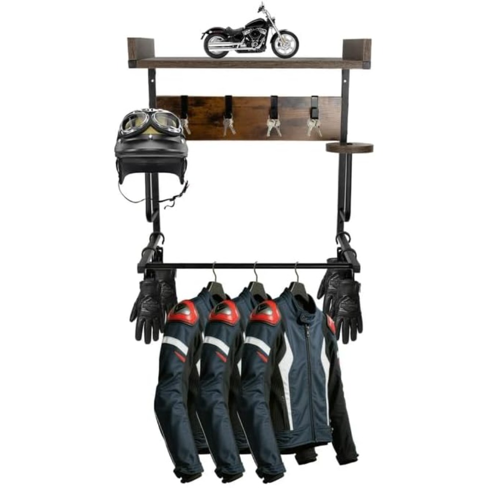 Cycling Gear Wall Hanger - Motorhelmhouder met 4 handschoenenhouders en 4