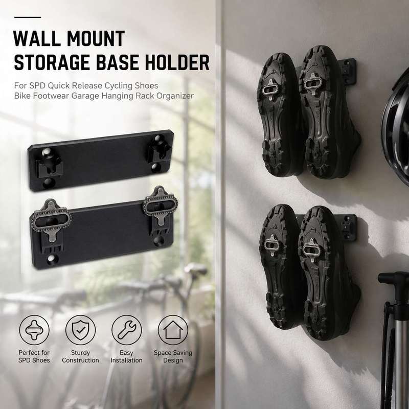 Cycling Gear Wall Hanger - Wandmontage opbergbasis houder voor SPD snelontgrendelbare