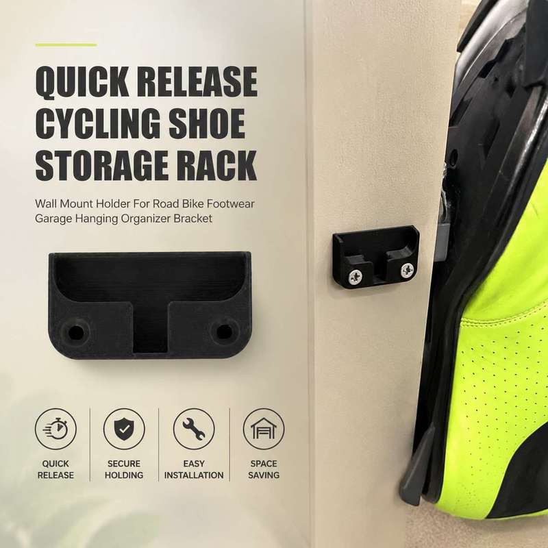 Cycling Gear Wall Hanger - Snelontgrendelbare Fiets Schoenen Opbergrek Wandmontage Houder