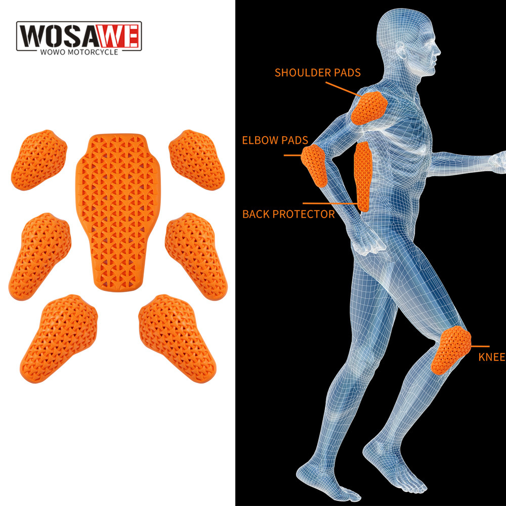 Cycling Protective Gear - WOSAWE Motorjas Voeringbeschermers Pad Schouders Elleboogrug