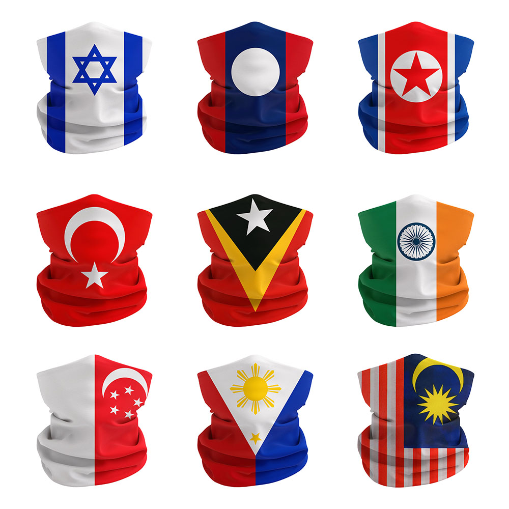 Cycling Gear Singapore - Aziatische Nationale Vlaggen Gedrukt Bandana Israël