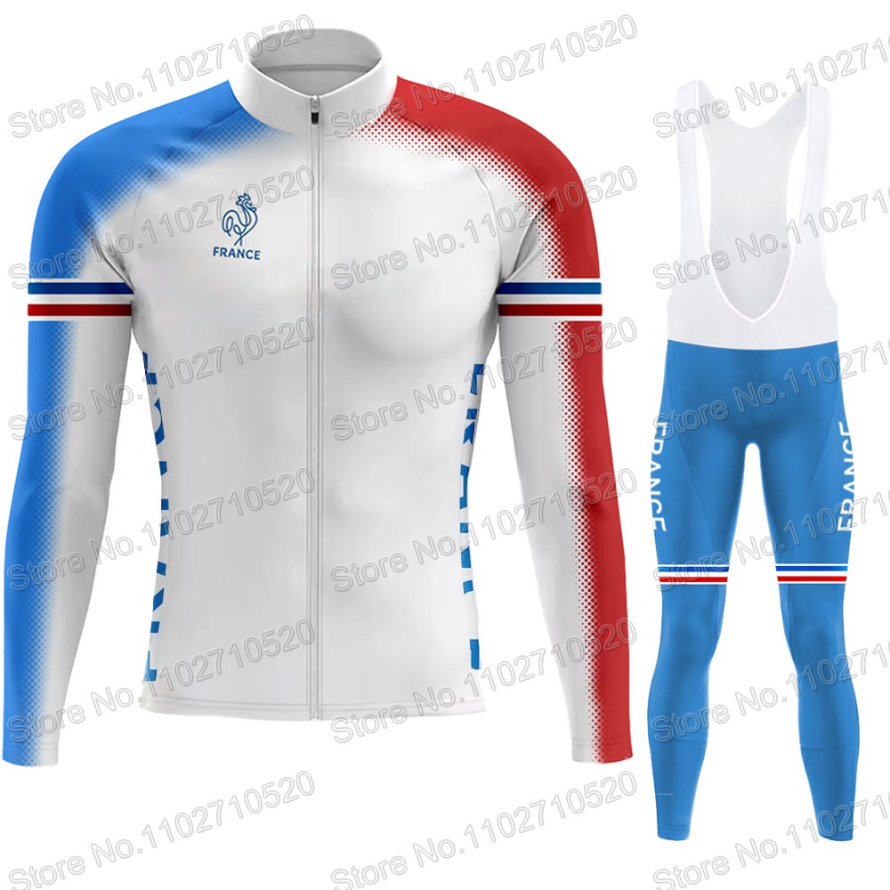 Cycling Gear For Winter - Frankrijk Nationaal Team 2025 Wielertrui Set