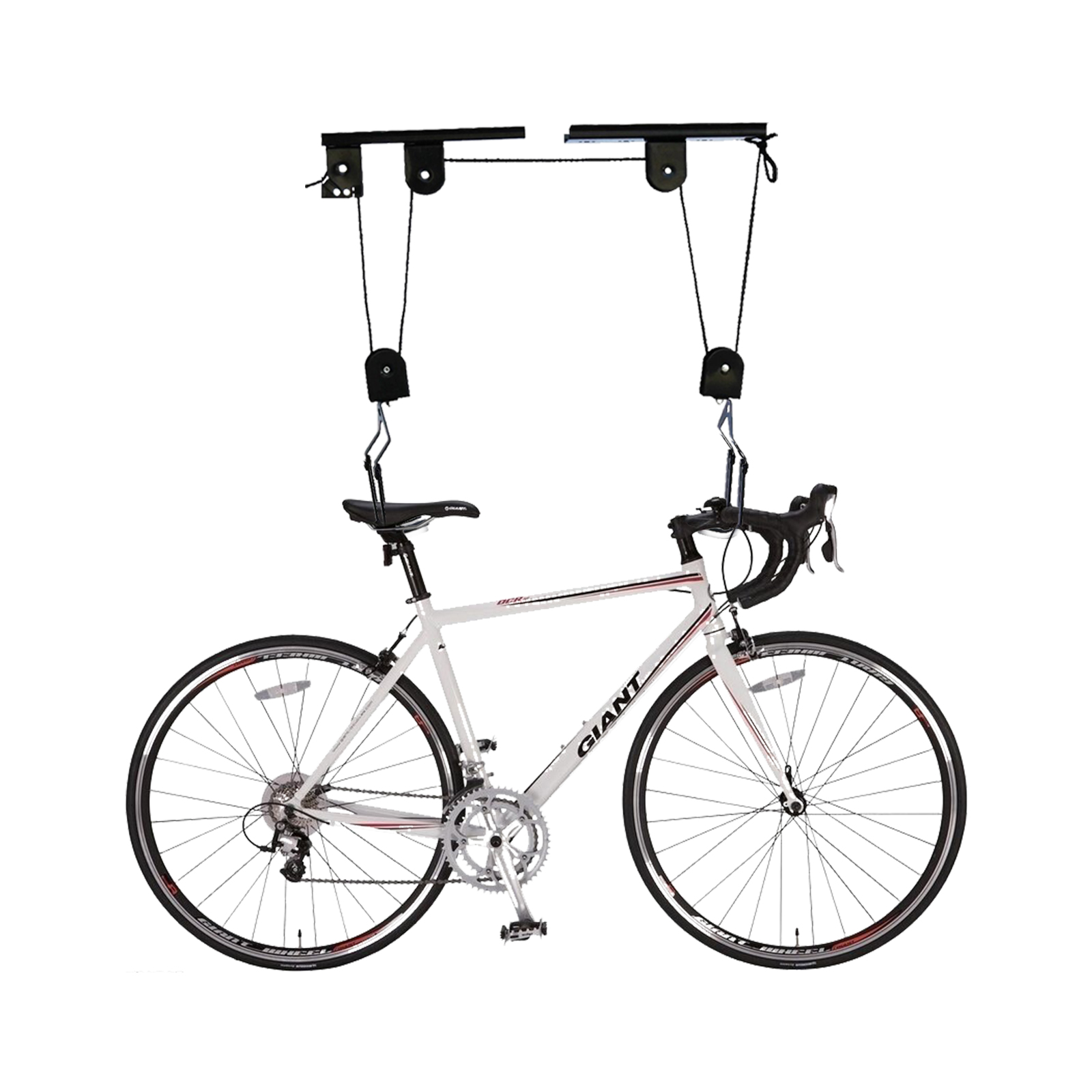 Zwarte fietslift met plafondmo - Cycling Gear Wall Hanger recensie en prijs